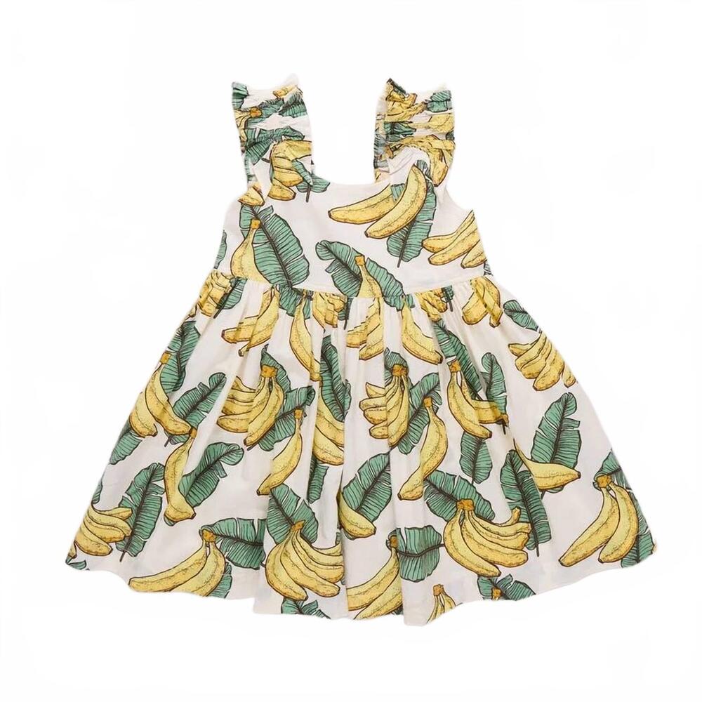 NEW PINK CHICKEN girls via dress in banana leaves